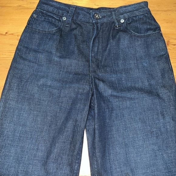 St. John Sport Dark Denim High-Rise Jeans 2 - Picture 2 of 10